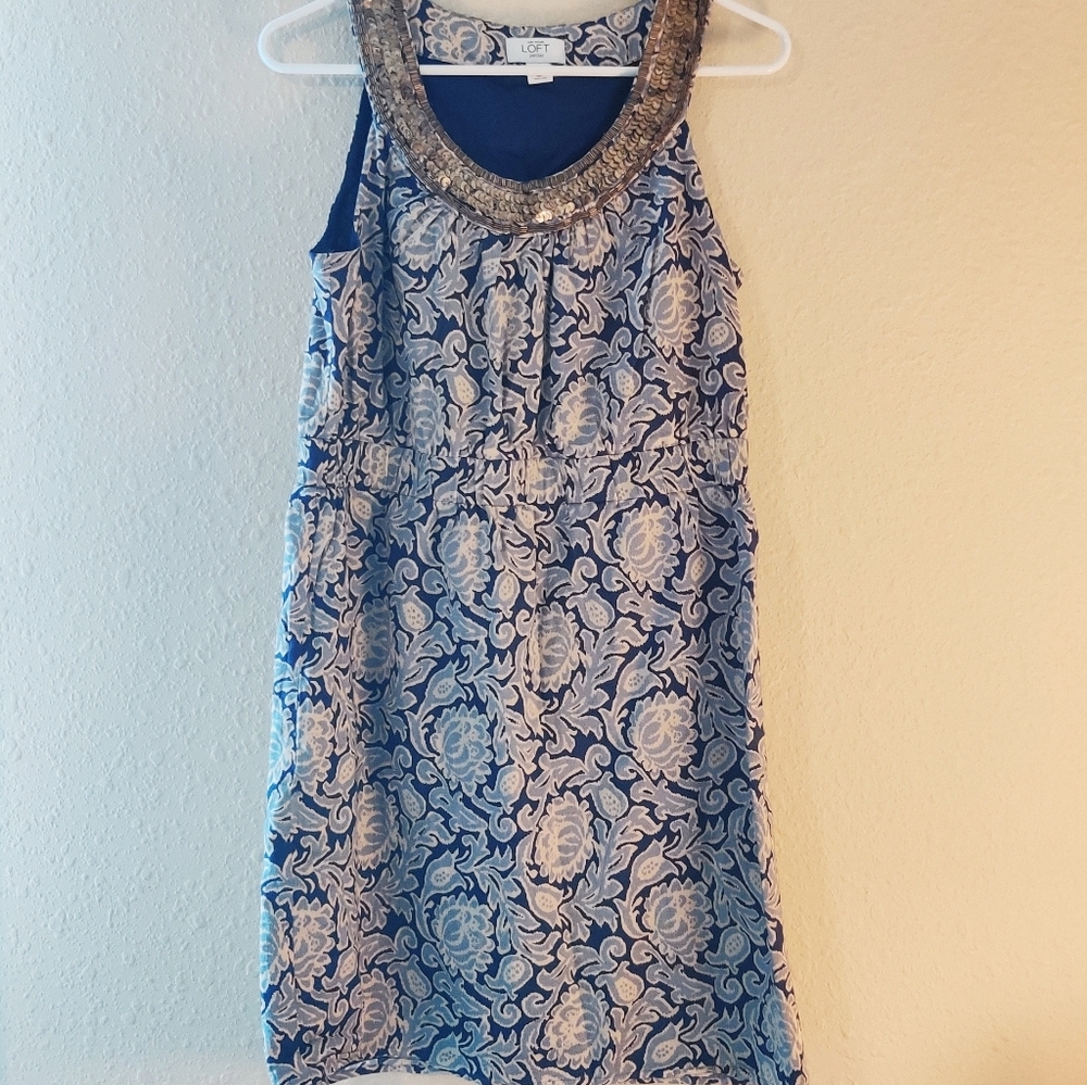 Ann Taylor Loft Sequence Collar Dress